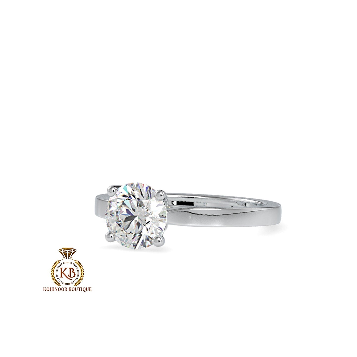 Round Cut Moissanite Classic Solitaire ring with Heart shaped Basket, Ring for women, Gift for her.