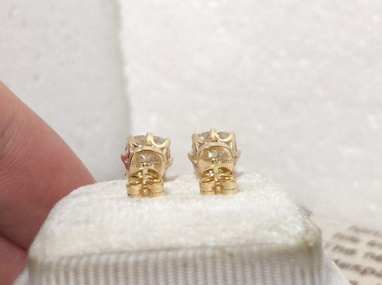 Old mine cut OMC Cushion Moissanite Earrings, Moissanite Stud Earrings, Cushion Cut Moissanite Earrings, Customized them in any size