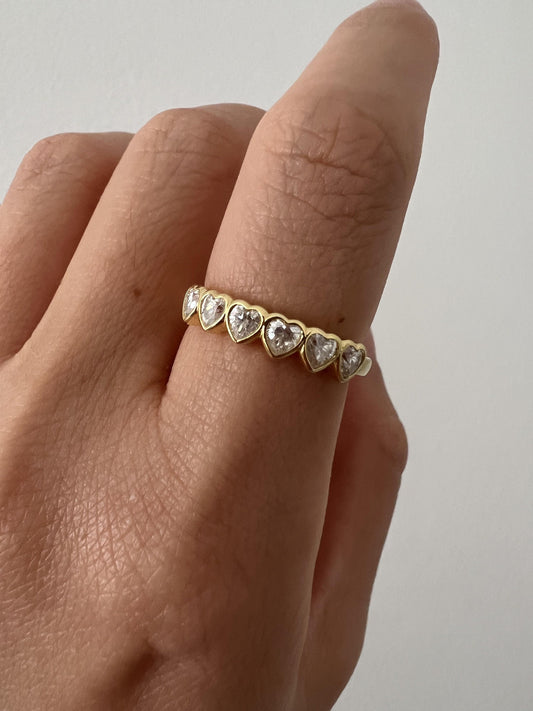 Heart Cut Bezel Set Moissanite Half\Full Eternity Wedding Band, Eternity ring, Bridal stackable, Statement ring, Anniversary gift for wife