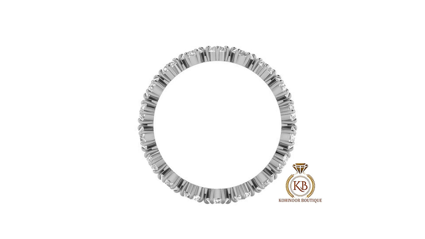 Round Colorless Moissanite Full Eternity band, Anniversary gift, Wedding Band in 18k\14k\10k White\Yellow\Rose Gold