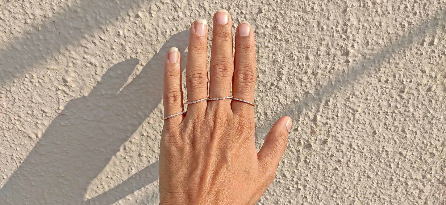 Round Lab grown\natural diamonds French pave set wedding band available in Half\Full eternity band, stackable minimalist dainty ring
