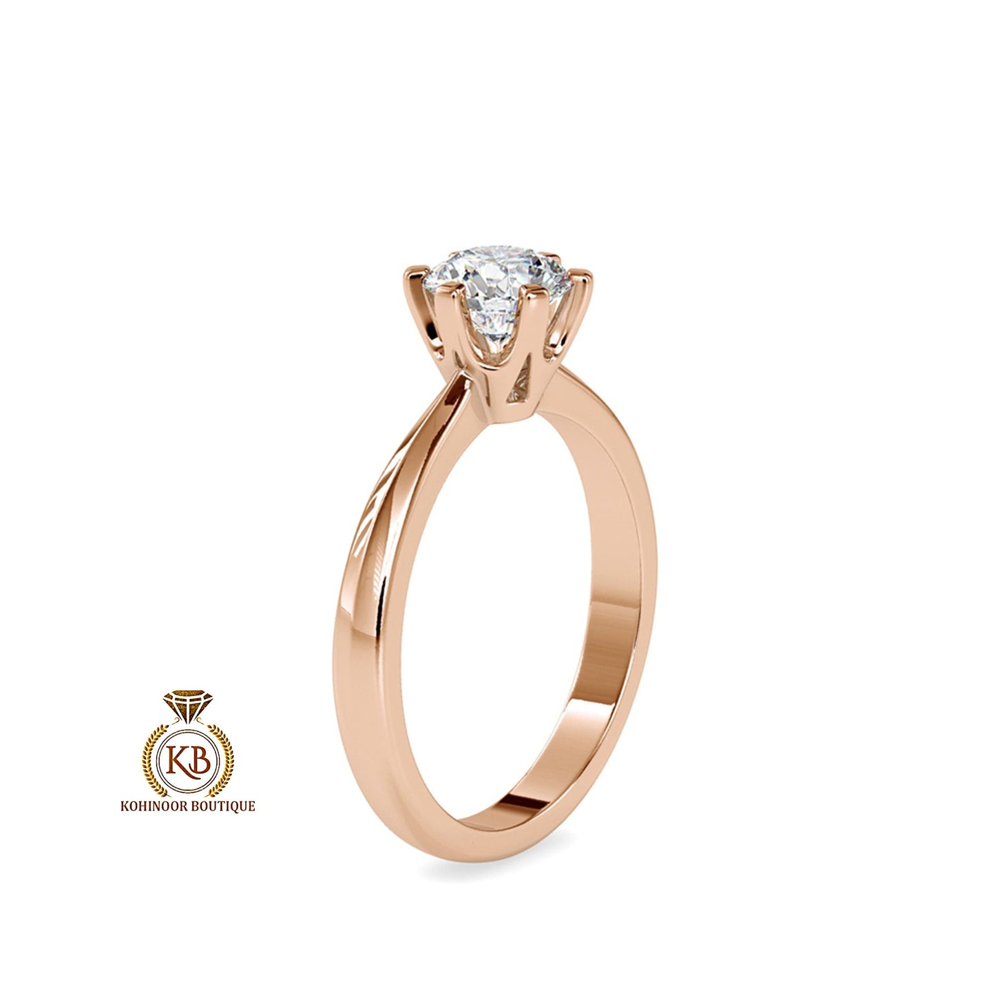 Round Cut classic Solitaire with pinched band Moissanite Engagement ring, Platinum ring, ring for women, ring for her, Proposal ring.