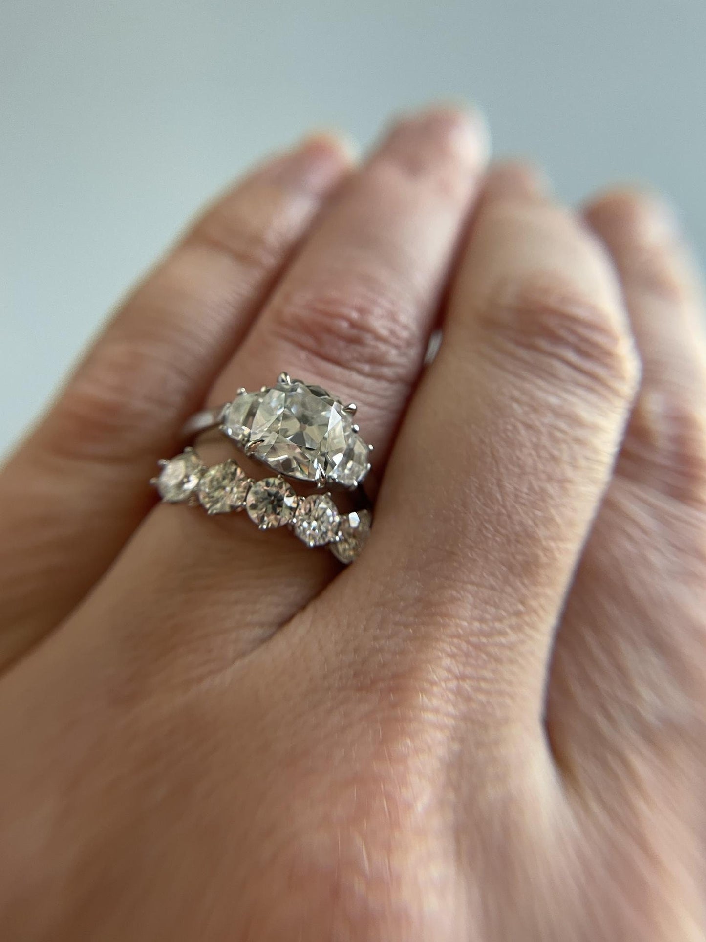 OEC Old European Cut 5 stone Moissanite wedding band, Anniversary Band, Anniversary gift, gift for wife, ring for her