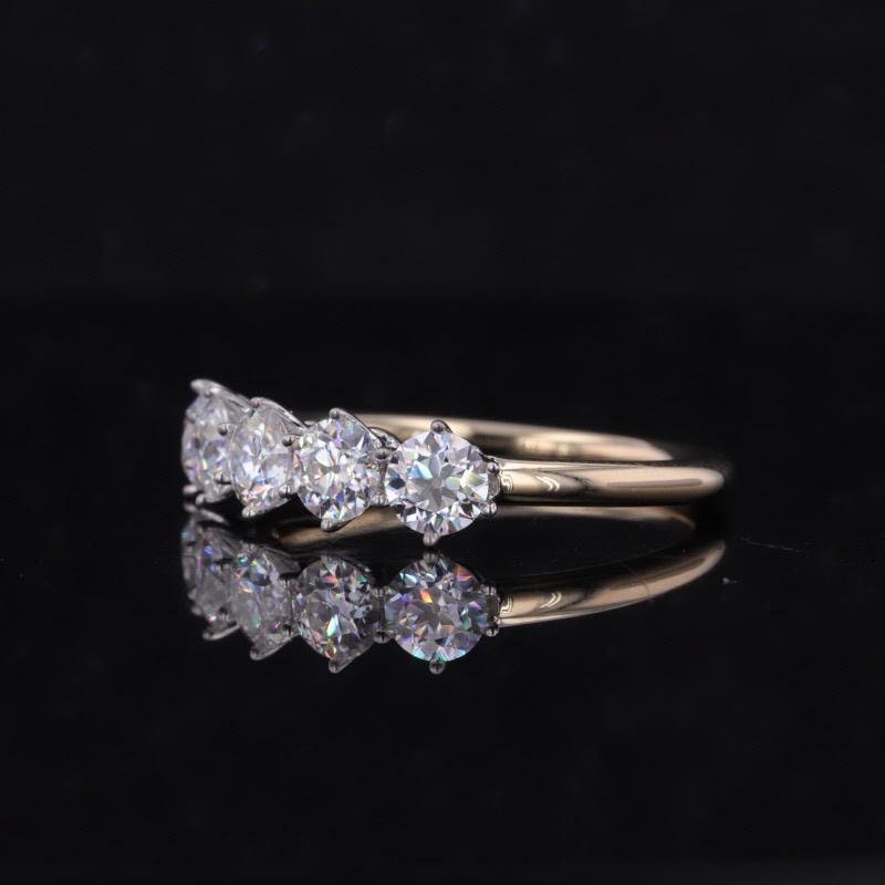 OEC Old European Cut 5 stone Moissanite wedding band, Anniversary Band, Anniversary gift, gift for wife, ring for her