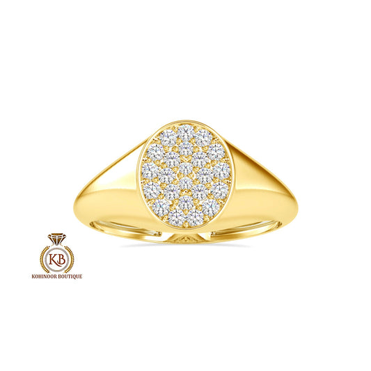Signet Moissanite Ring, Cobble stone cluster art deco ring, Right hand statement ring, ring for women