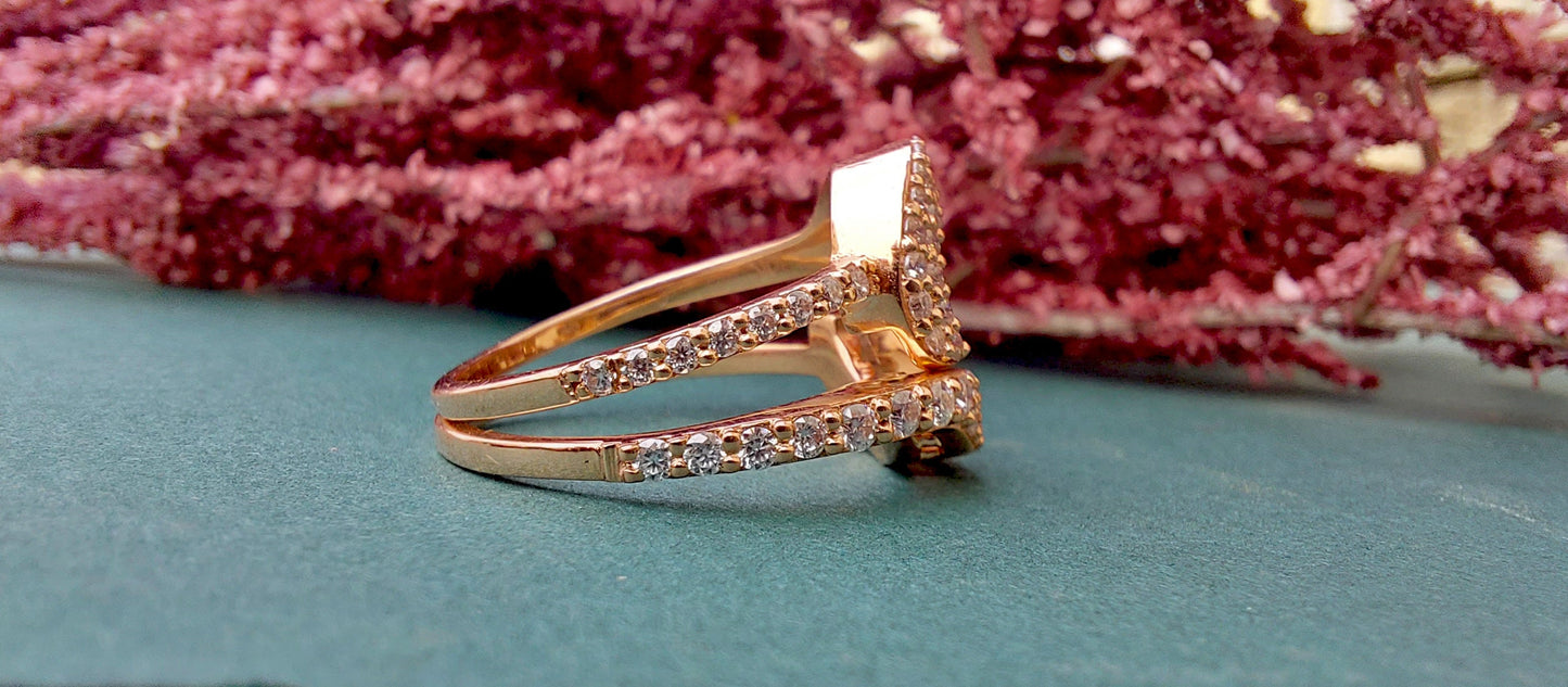 Halo Wrap Enhancer for Engagement Ring, Moissanite diamond Halo Solitaire Ring Guard for Round, Marquise, Princess cut diamonds.