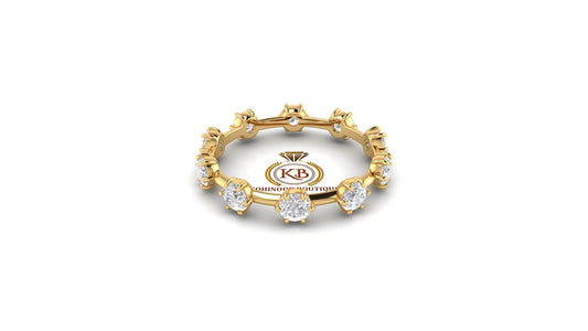 Round Moissanite Eternity band, Anniversary gift, Wedding Band in 18k\14k\10k White\Yellow\Rose Gold