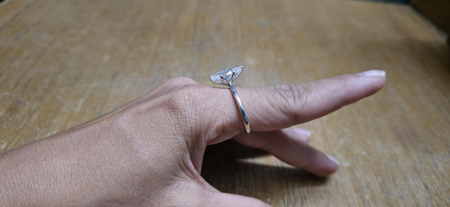 Tulip Basket Prongs Marquise Cut Moissanite Classic Solitaire Engagement Ring, Promise ring, Proposal ring, Ring for her, gift for her
