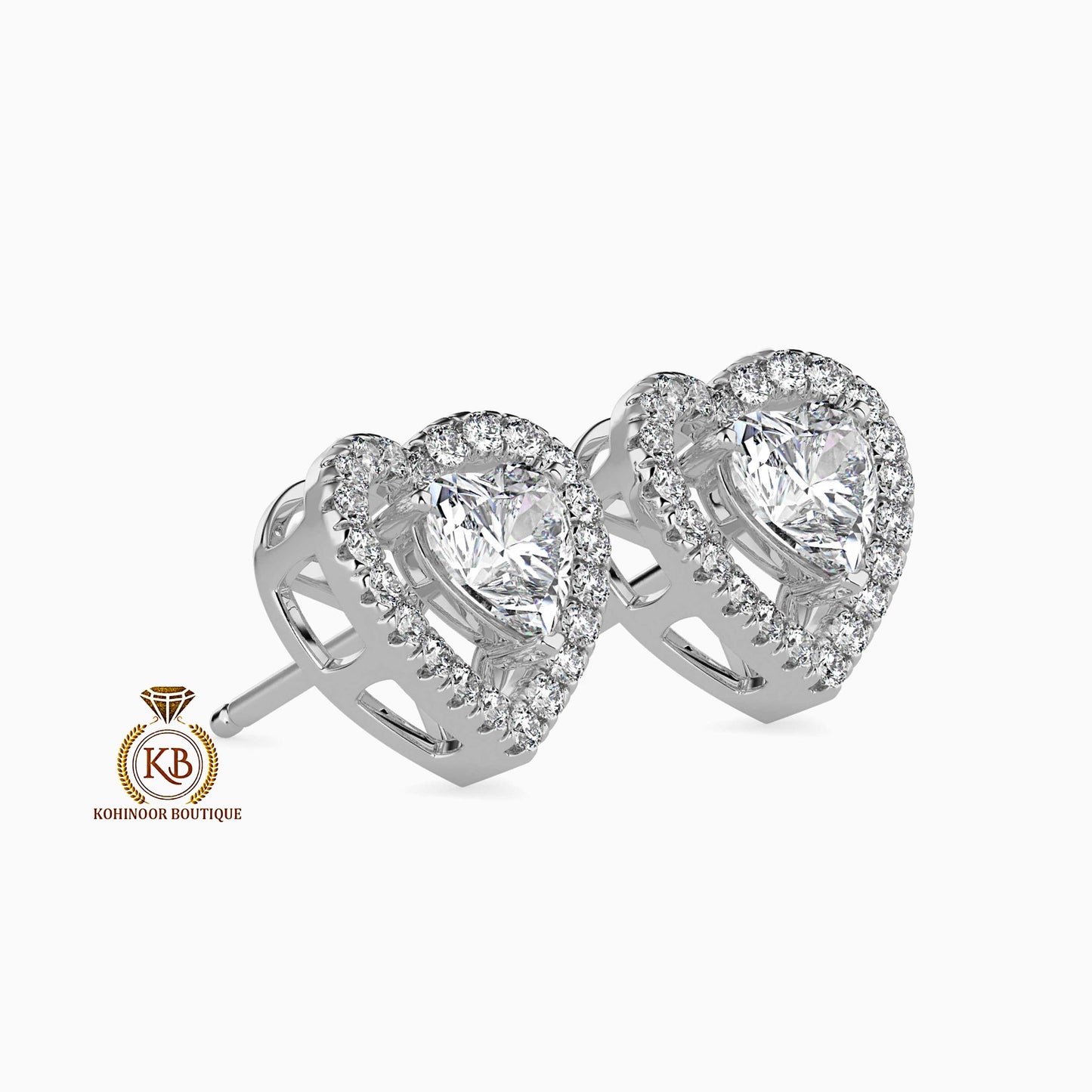 Heart shaped Moissanite Earrings, Halo Moissanite Stud, Best gift for Wife\ Sister\Daughter\Mother\Bridesmaid\women\Baby shower