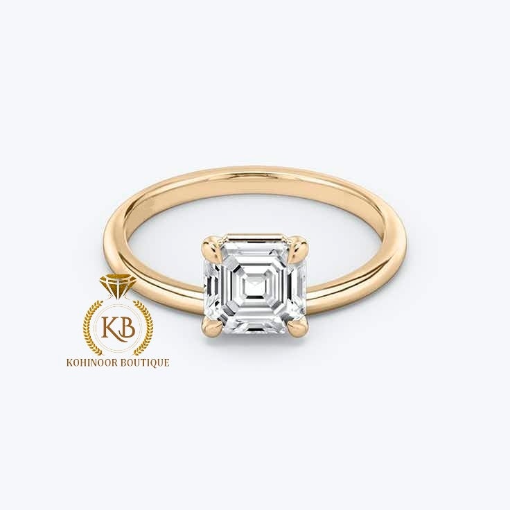 Floating moissanite solitaire Engagement ring, Ring for her, Round\Oval\Emerald\Asscher\Princess\Cushion\Trillion\Half moon\Marquise\Pear.