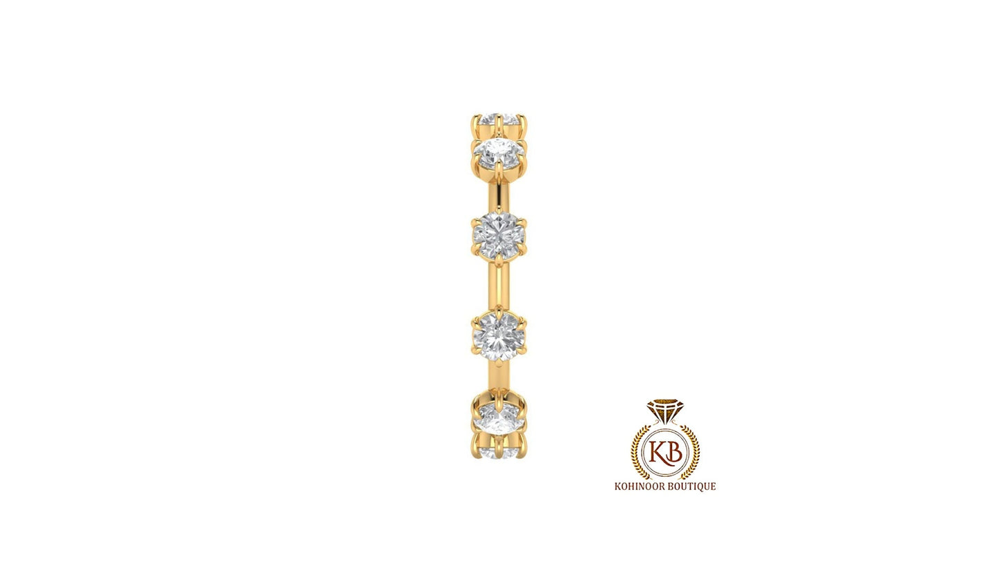Round Moissanite Eternity band, Anniversary gift, Wedding Band in 18k\14k\10k White\Yellow\Rose Gold