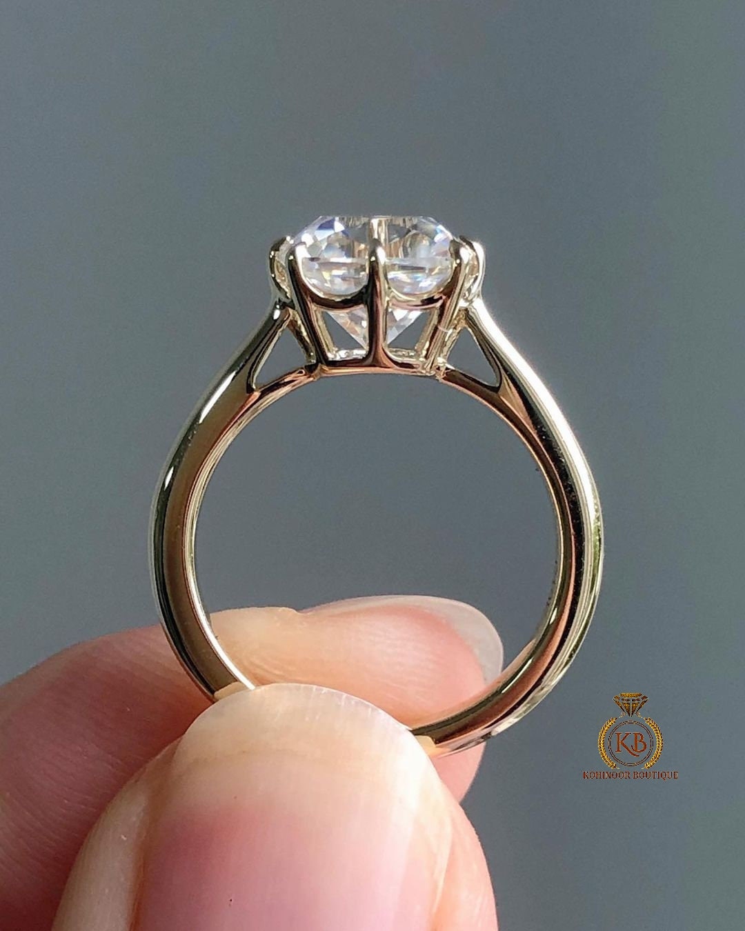 Old Mine Cut OMC Moissanite Solitaire Engagement Ring,  Ring, Wedding anniversary Ring in 18k\14k\10k White\Yellow\Rose Gold