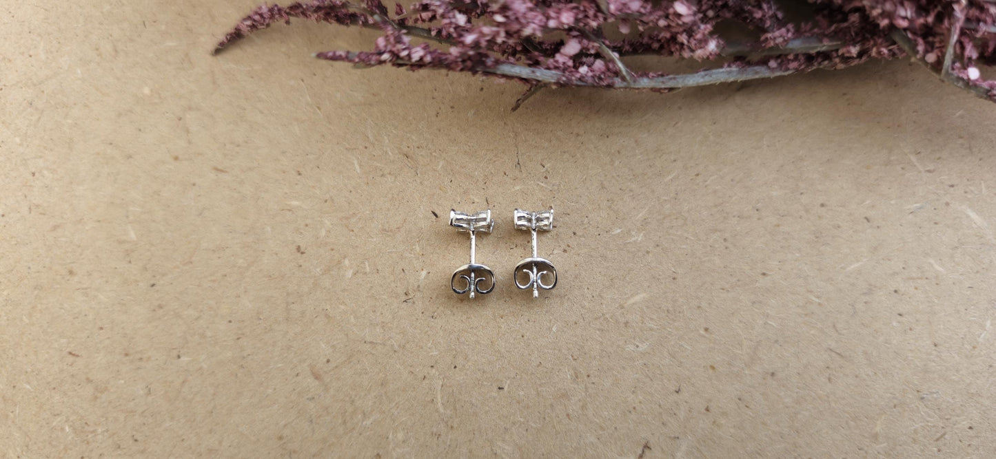 Marquise moissanite floral studs for women, earrings for girls, flower studs, dainty everyday studs, petite studs