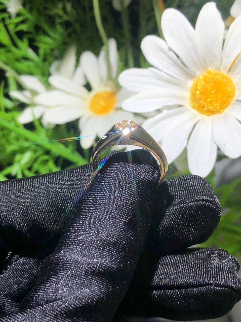 Kite set Asscher Cut Signet style ring Gypsy Set Moissanite Signet band, engagement ring , Men\Women\Unisex\Gender Neutral ring