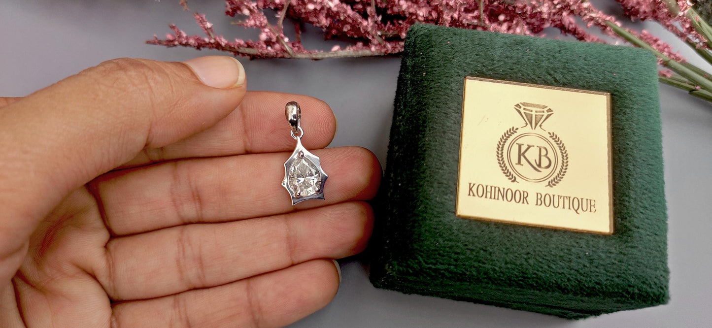 Pear cut Moissanite Pendant without chain, Pendant for women, Pendant for her, gift for mother,  classic solitaire stackable necklace