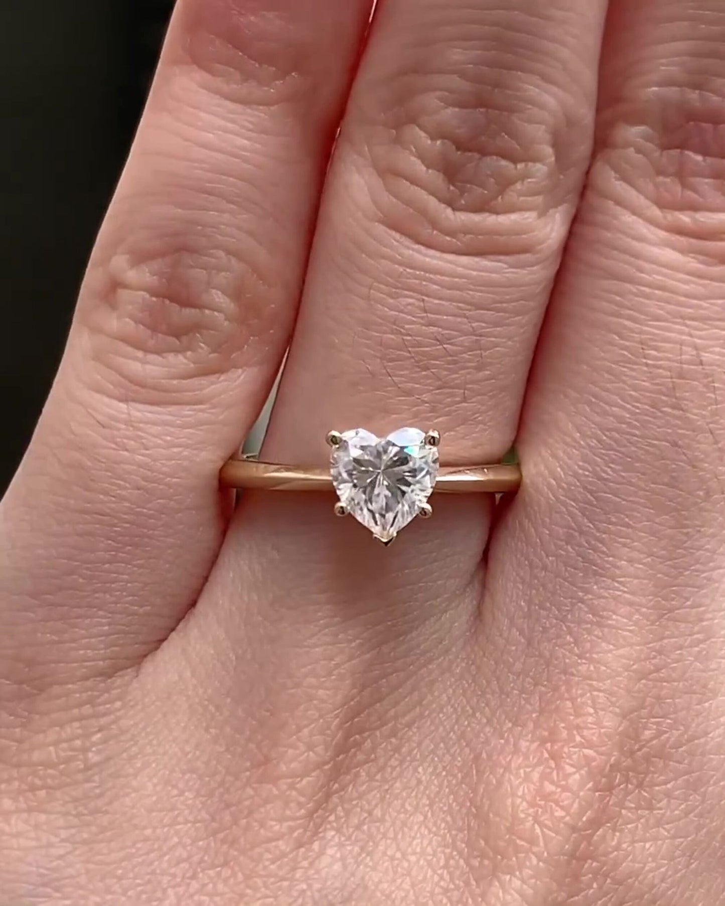 Heart Shaped Moissanite Solitaire Engagement Ring, Ring for her, ring for women, Classic solitaire ring, gift for her
