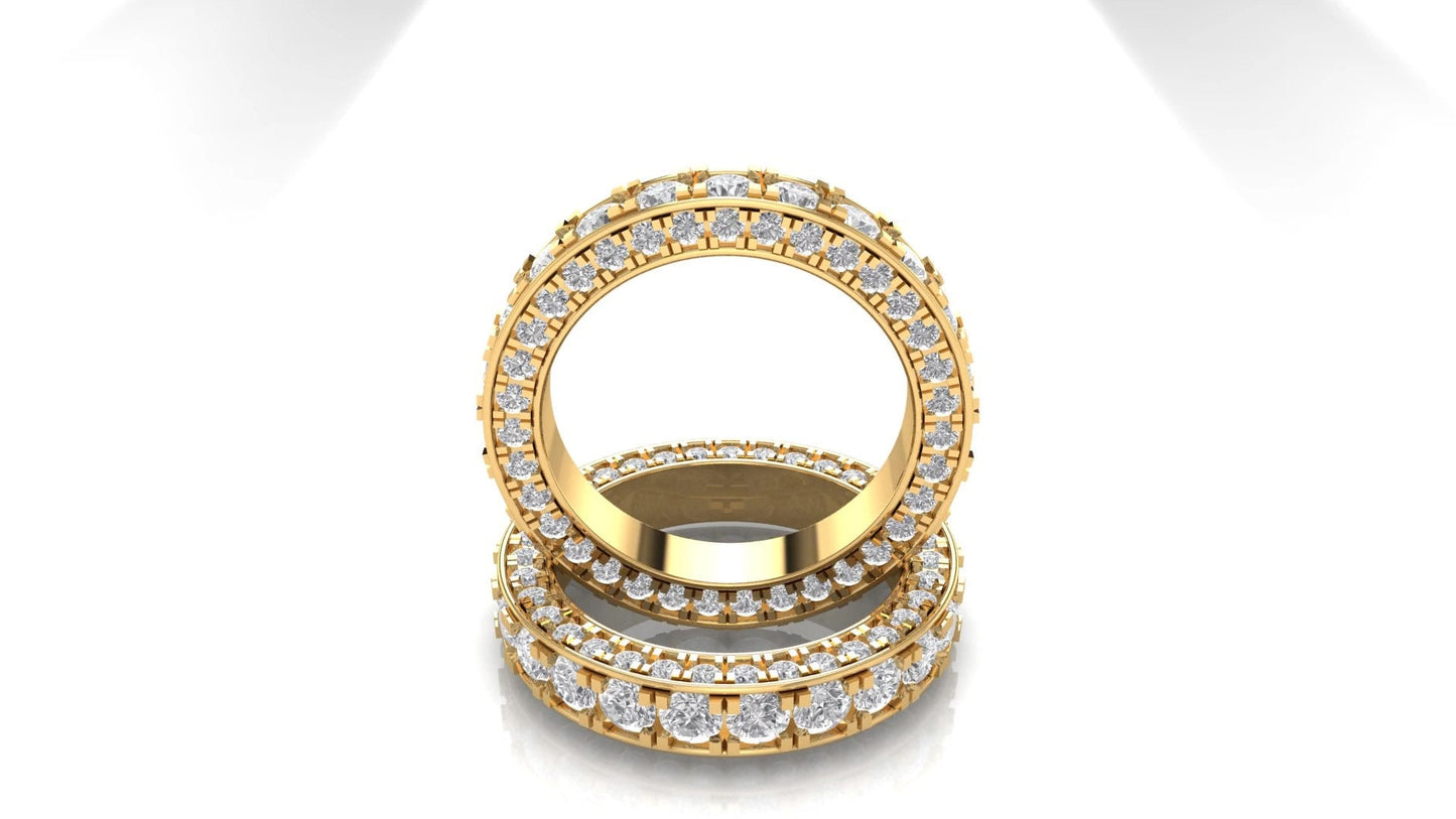 Moissanite eternity band wedding band stacking minimalist bohemian ring, boho ring enhancer, with 18k\14k\10k White\Yellow\Rose Gold