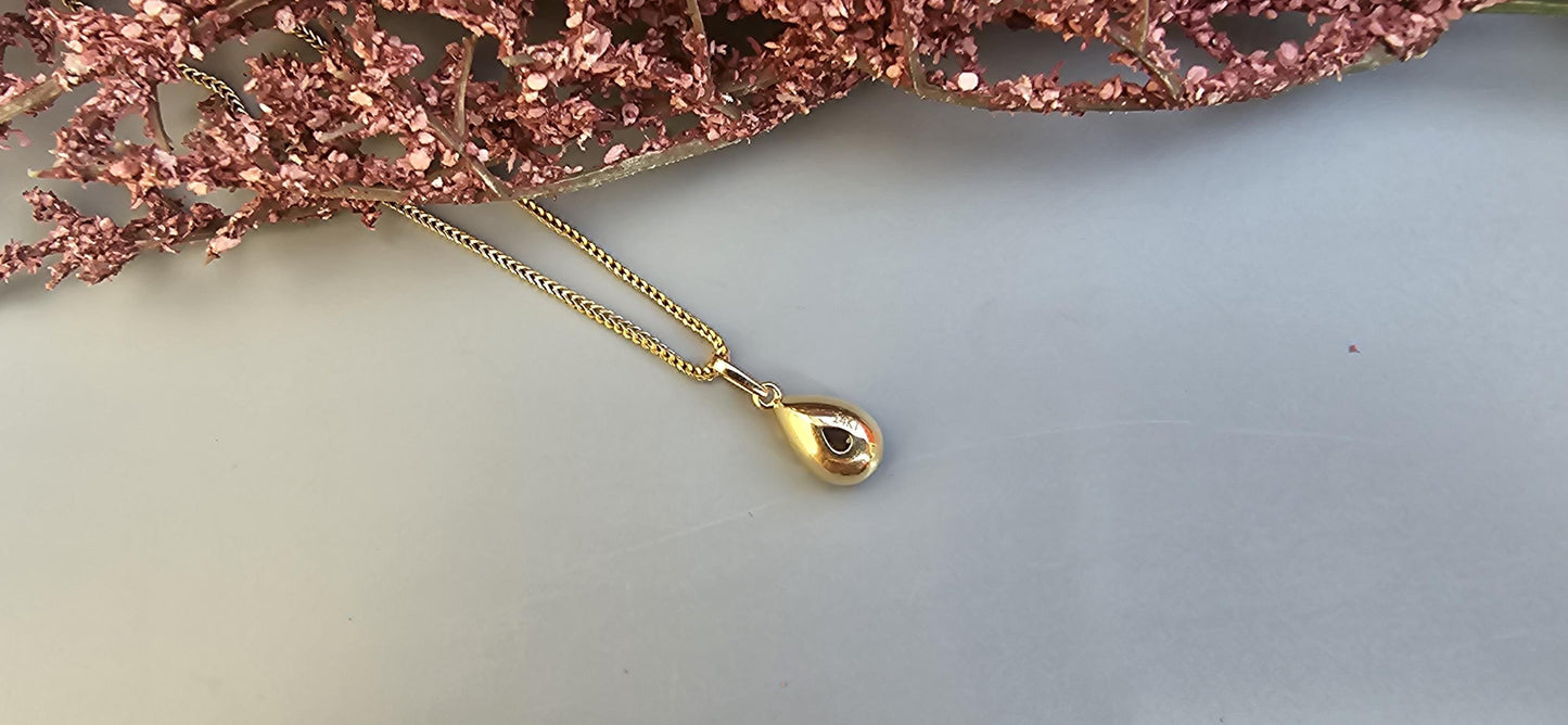 Pear Cut Moissanite Pendant, Collet set Georgian cut down set button back Pendant without chain, Wedding Pendant