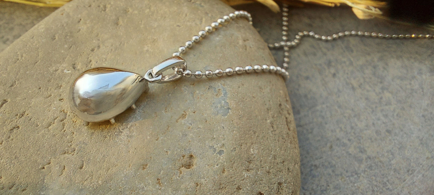 Pear Pendant, Georgian cut down set Solitaire Moissanite Pendant without chain, Pendant for women, Anniversary Gift, Gift for Girlfriend