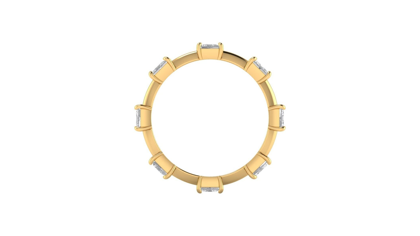 Floating Asscher Octagon Cut Moissanite Half\Full Eternity Ring, Infinity Bridal stackable wedding band for women, Anniversary gift for wife