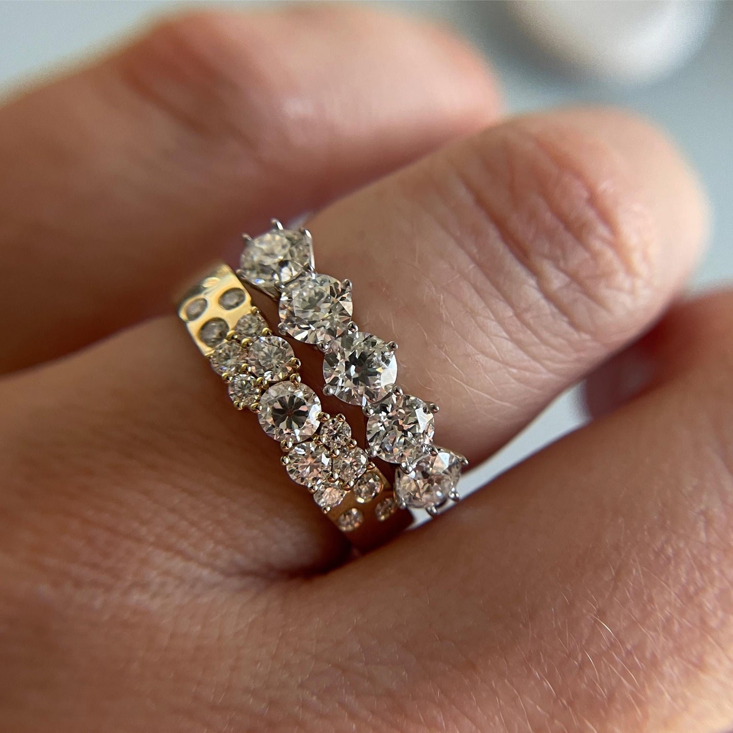 OEC Old European Cut 5 stone Moissanite wedding band, Anniversary Band, Anniversary gift, gift for wife, ring for her