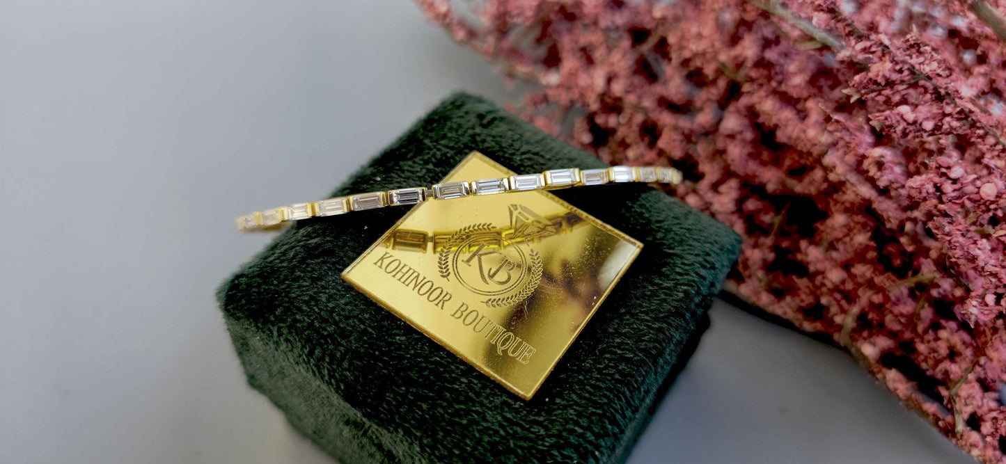 Flexible Lab grown Baguette diamond Tennis Bracelet bangle, Bracelet for women, Bracelet for her\girls, Anniversary\Birthday\Christmas gift