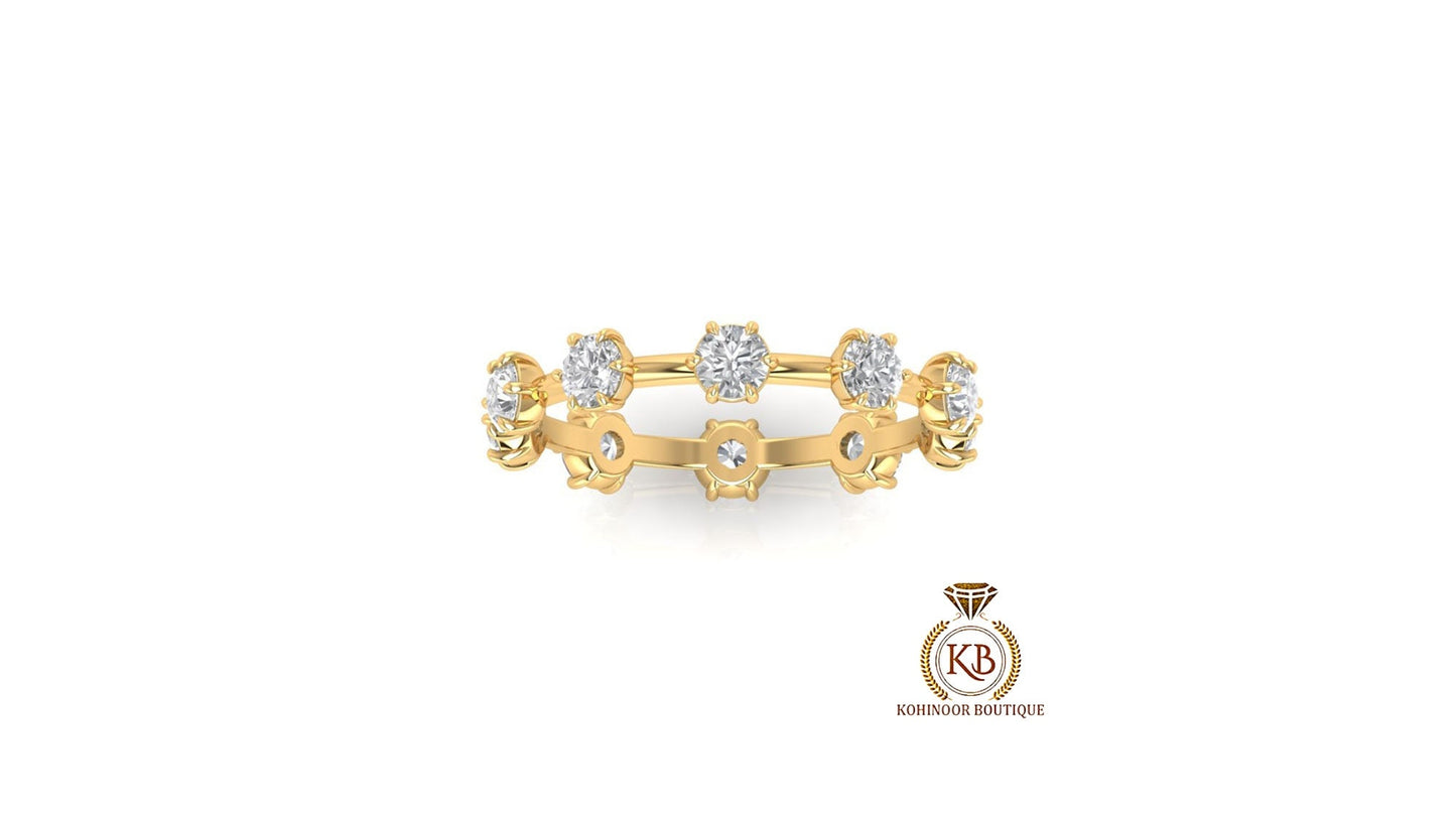 Round Moissanite Eternity band, Anniversary gift, Wedding Band in 18k\14k\10k White\Yellow\Rose Gold