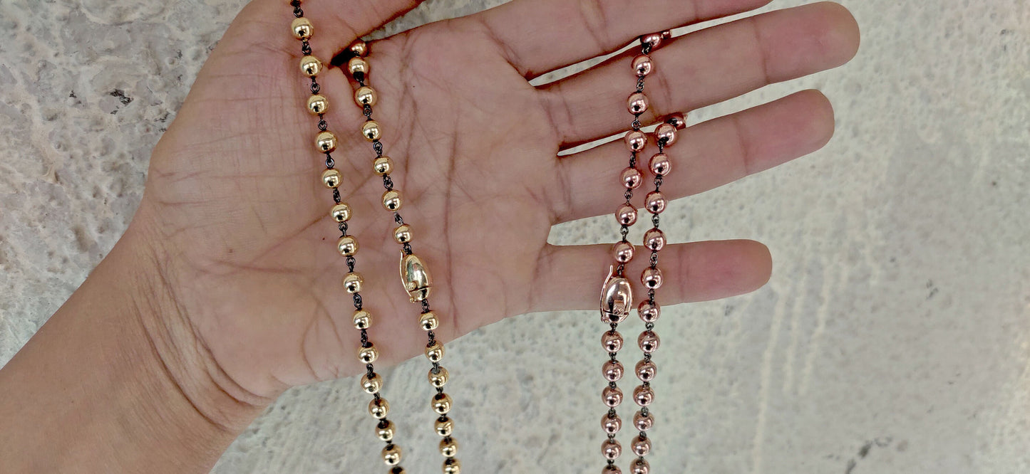 Ready to dispatch, Gold plated Ball n Chain Necklace with blackened gold links without pendant, Edwardian necklace, necklace for women