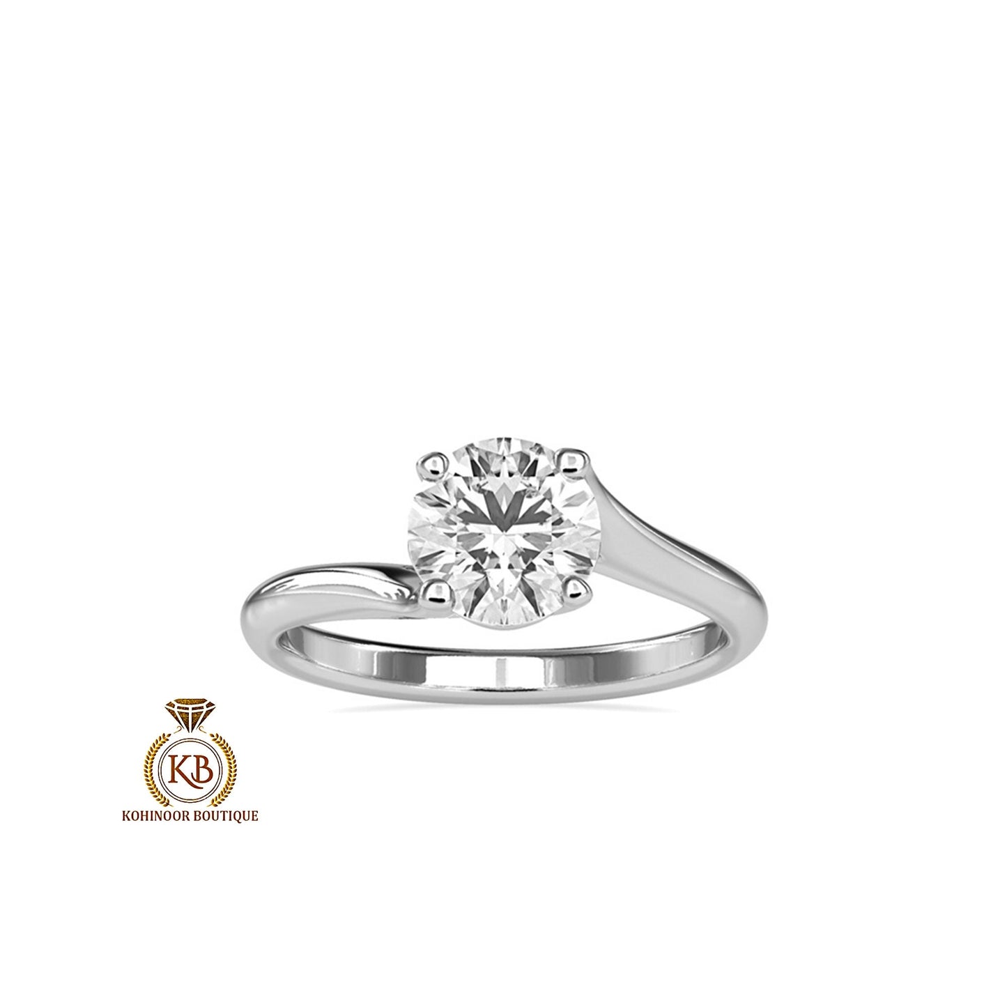 Round Cut Classic Solitaire with Unique Heart Basket Moissanite Engagement ring, ring for women, ring for her.