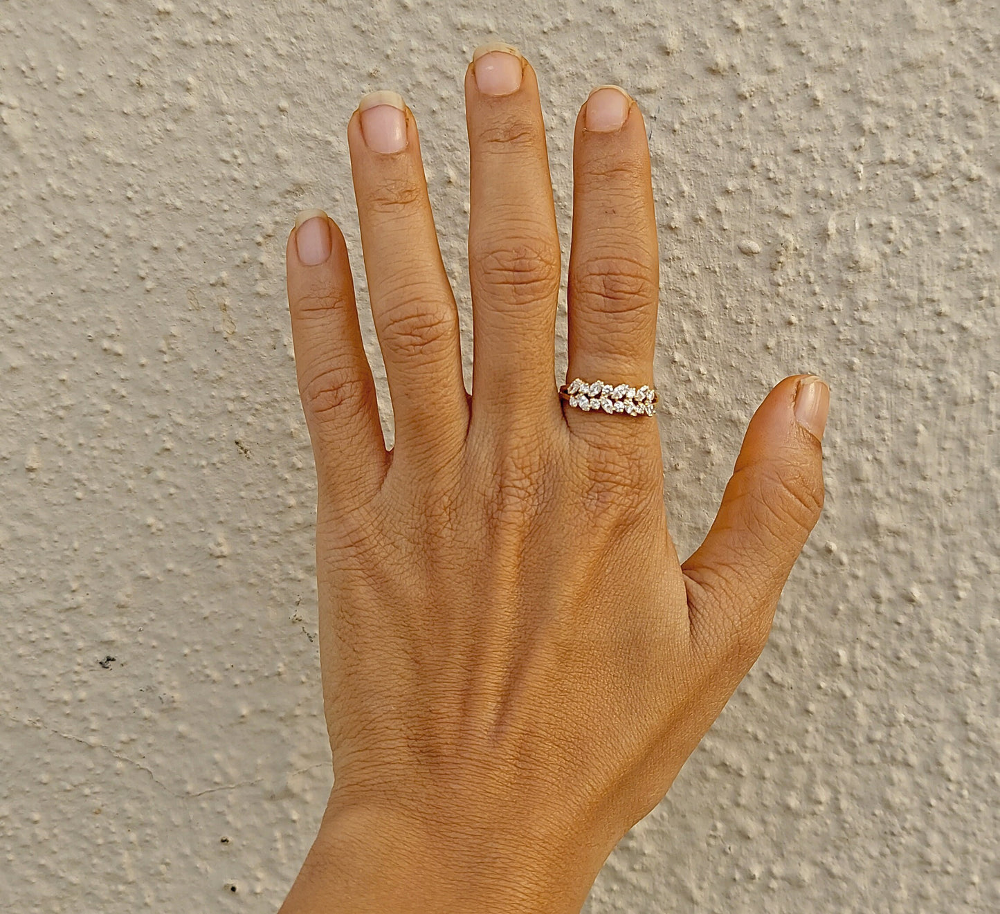 Marquise and Round Moissanite half\full eternity wedding band, Bridal stackable, minimalist , Low profile, flush set band, Ring for women