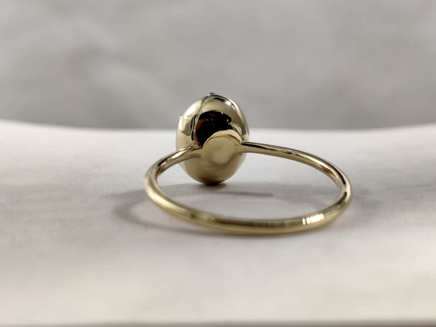 Oval Button Back Georgian Cut Down Colet Set Moissanite Solitaire Engagement ring, Ring for her, Edwardian ring, Vintage ring.