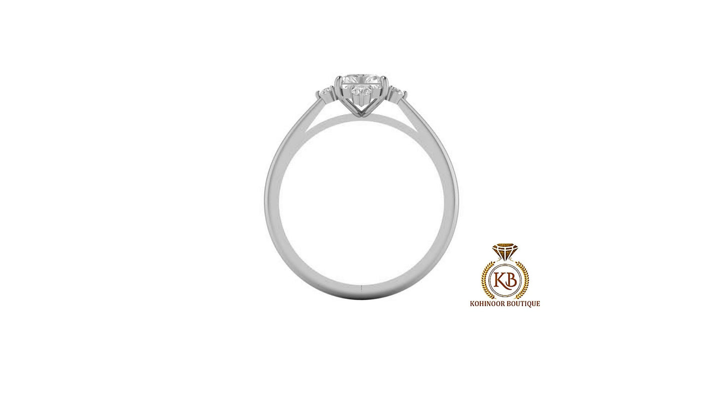 Radiant Cut Moissanite NSEW Compass set Ring Engagement ring, ring for her, gift for her, ring for women.