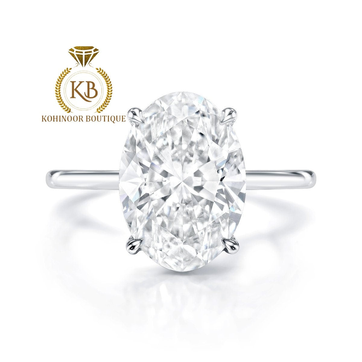 Oval Moissanite Diamond Solitaire Hidden Halo Engagement\Propose\Anniversary\Promise Ring in 18k\14k\10k White\Yellow\Rose Gold