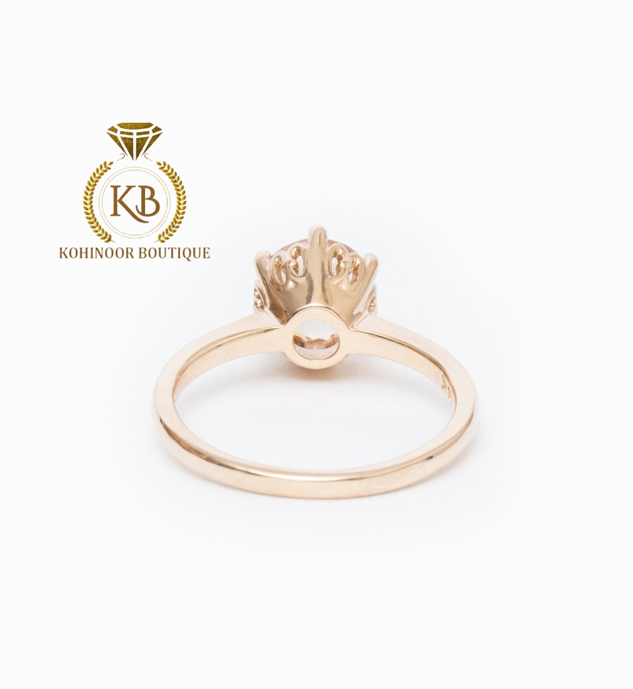 Peach Morganite moissanite solitaire diamond Engagement/Bridal/wedding/propose/anniversary Ring, 18k\14k White\Yellow\Rose Gold