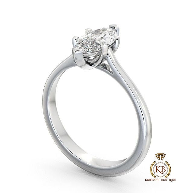 Marquise Cut Moissanite Classic Solitaire Engagement Ring, Promise ring, Proposal ring, Ring for her, gift for her