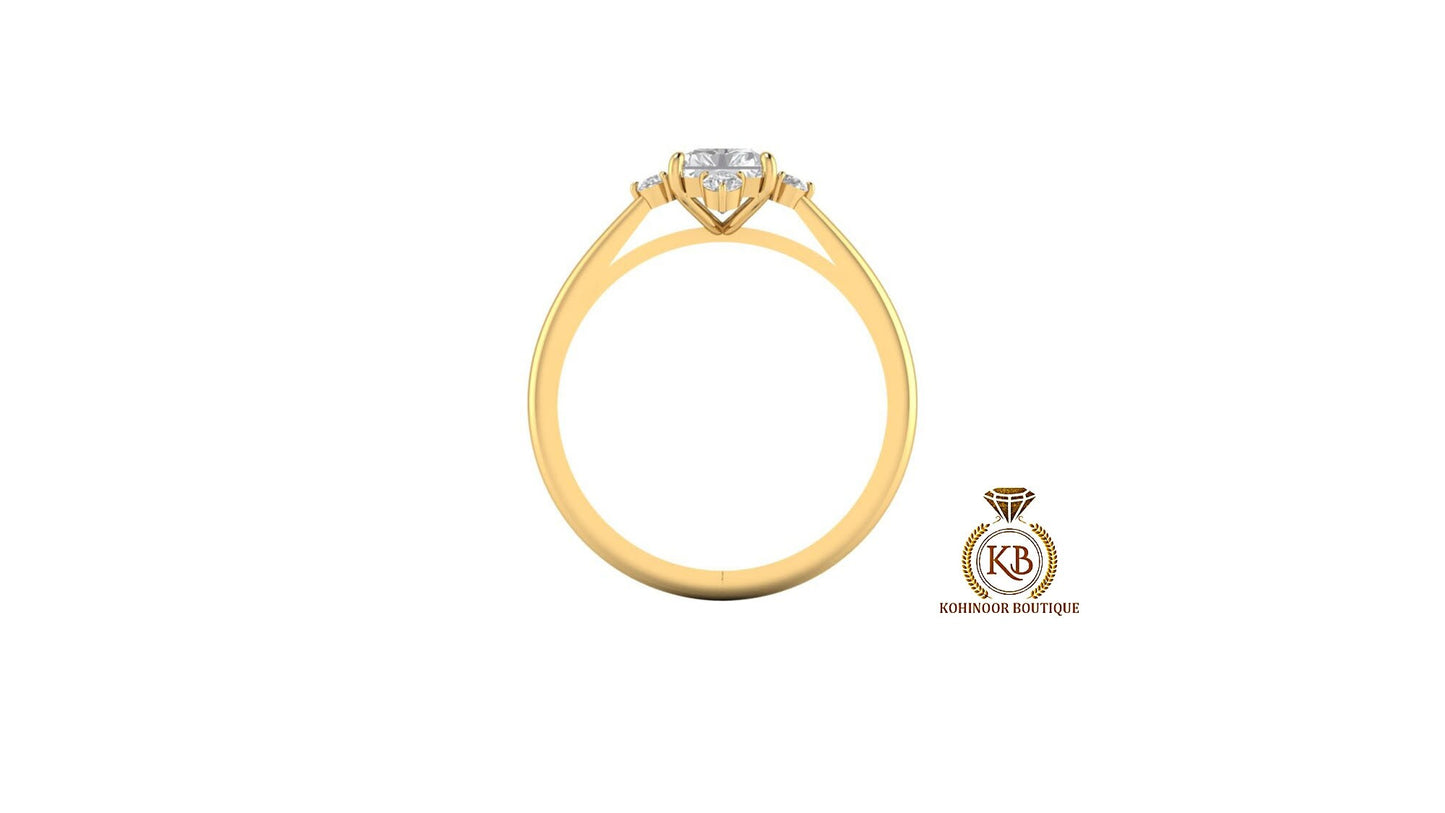 Radiant Cut Moissanite NSEW Compass set Ring Engagement ring, ring for her, gift for her, ring for women.