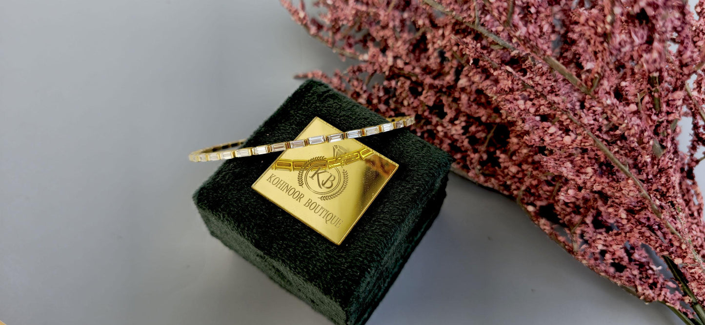 Flexible Lab grown Baguette diamond Tennis Bracelet bangle, Bracelet for women, Bracelet for her\girls, Anniversary\Birthday\Christmas gift