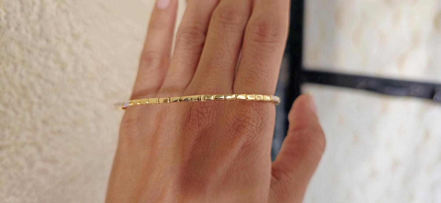 Flexible Lab grown Baguette diamond Tennis Bracelet bangle, Bracelet for women, Bracelet for her\girls, Anniversary\Birthday\Christmas gift