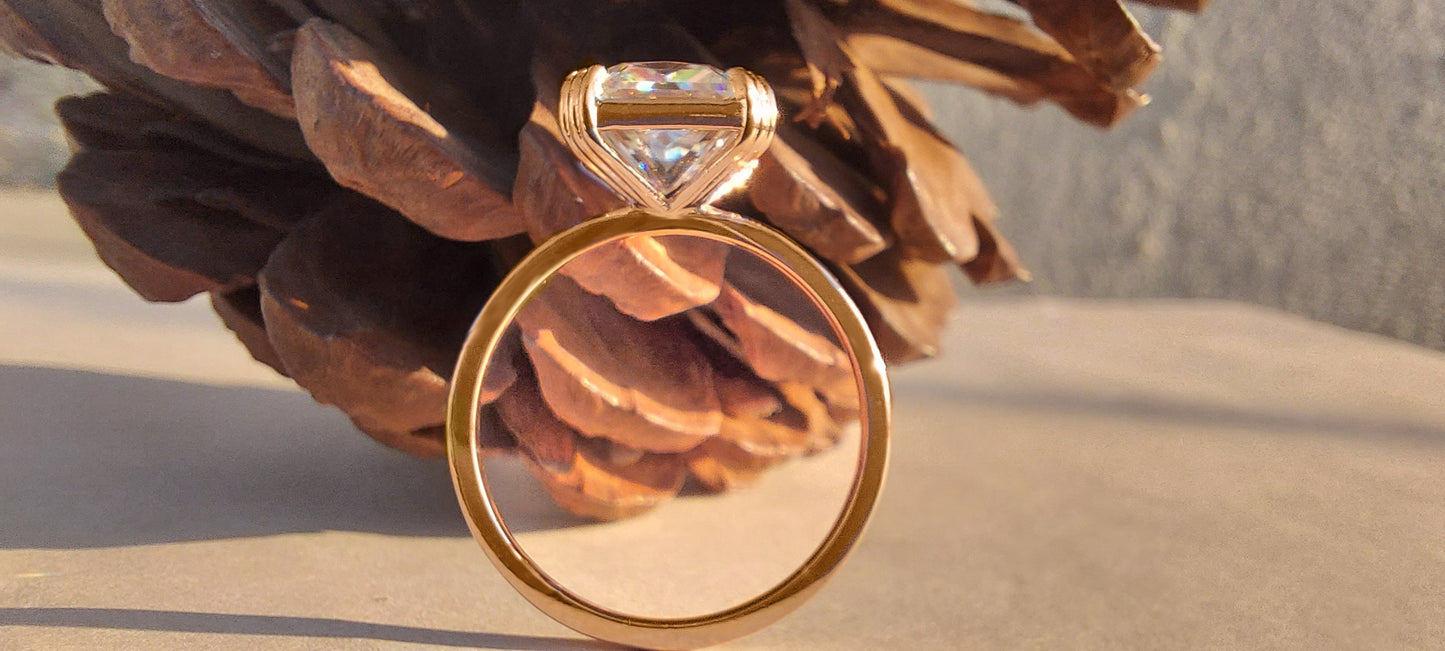 Radiant cut moissanite solitaire Engagement ring, ring for her, modern bride ring, Proposal ring, gift for her, gift for mother