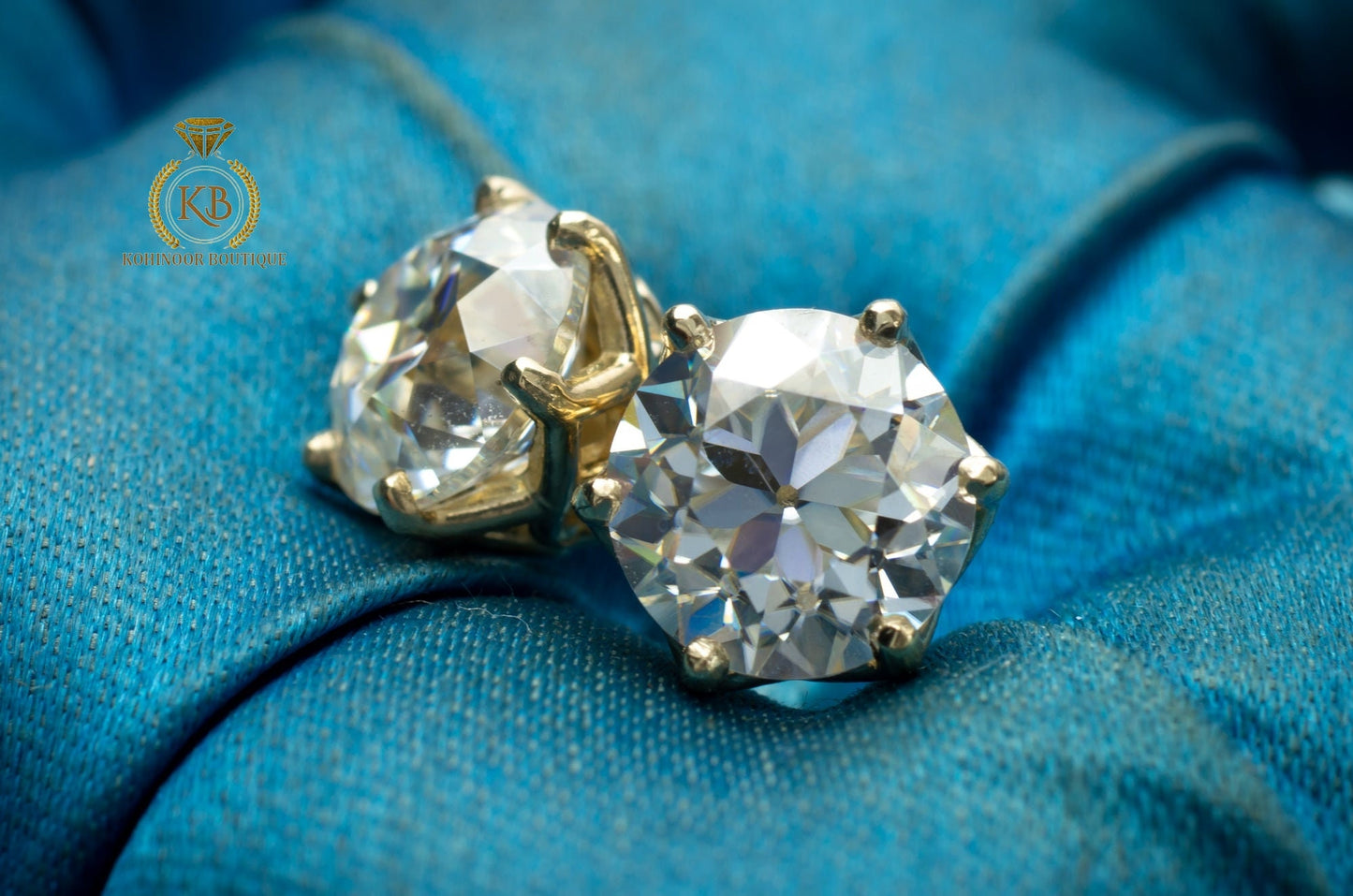 Old European cut OEC Moissanite Earrings studs, Moissanite Stud Earrings, Round Moissanite Earrings, Customized them in any size