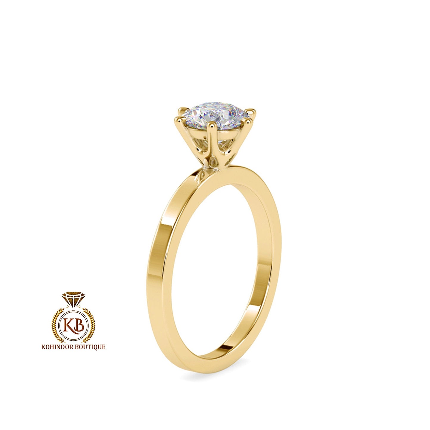 Round Moissanite Solitaire Engagement Ring , Ring for her, Wedding Anniversary Gift for Wife, Proposal Ring