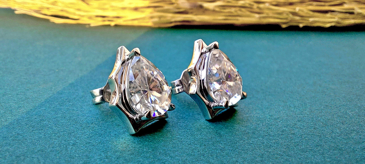 Pear Solitaire Moissanite Pendant Set without chain, Pendant for women, gift for mother