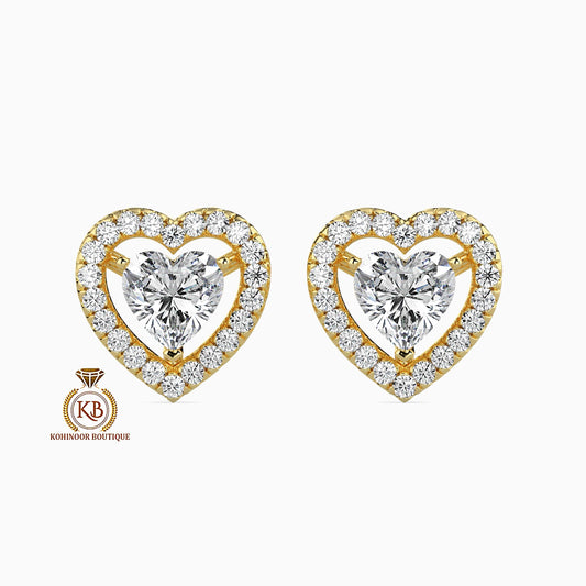 Heart shaped Moissanite Earrings, Halo Moissanite Stud, Best gift for Wife\ Sister\Daughter\Mother\Bridesmaid\women\Baby shower