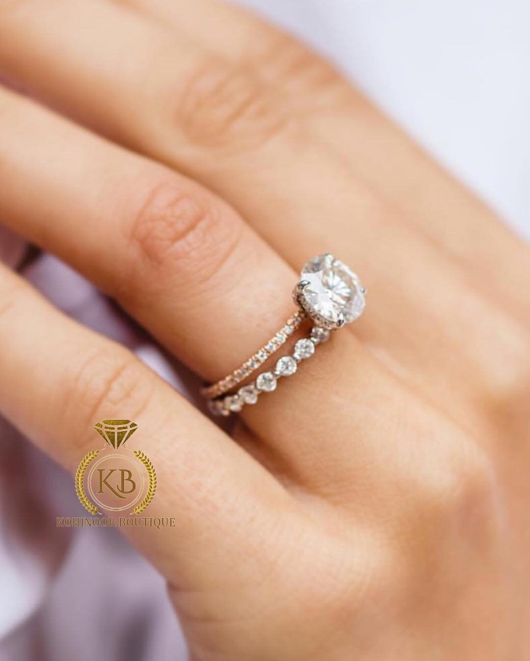 Round Moissanite eternity Band, Distance wedding band, stackable band, gift for her, ring for women