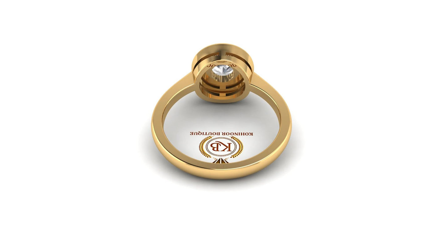 Old mine cut Round Bezel Set Moissanite Classic Solitaire Engagement Ring, Promise Ring, Proposal Ring, Ring for her,Art deco ring for women