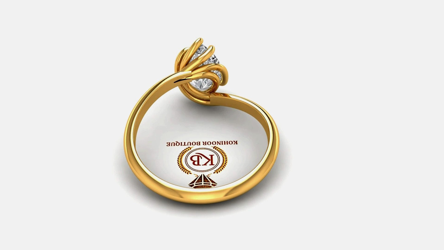 Pear Cut Moissanite Solitaire Engagement Ring, Twisted basket setting, unique set ring, ring for women, ring for her