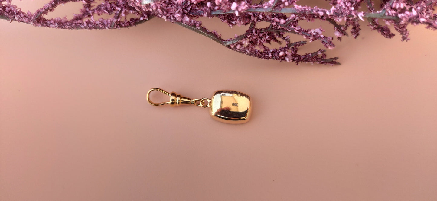 Oval Cut Moissanite Bezel Button back set Pendant with Swivel Clasp and without chain, statement pendant.