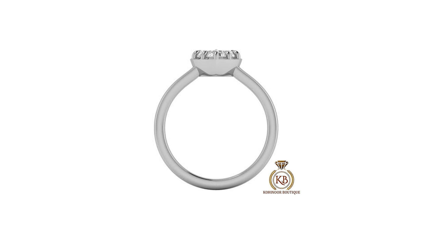 Heart Shaped Georgian cut down set Moissanite Solitaire Engagement Ring, Antique collets of the Victorian era, Vintage moissanite ring