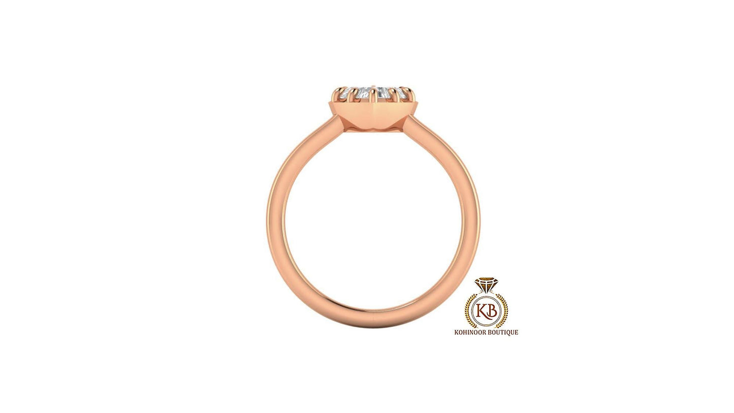 Heart Shaped Georgian cut down set Moissanite Solitaire Engagement Ring, Antique collets of the Victorian era, Vintage moissanite ring