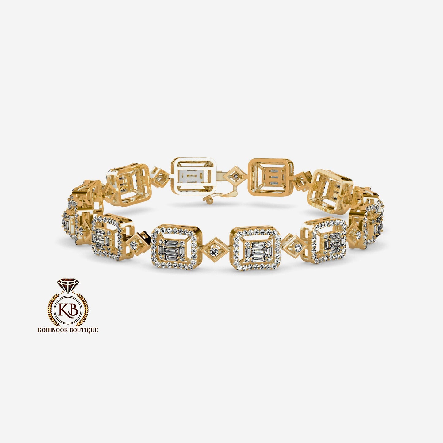 Moissanite Baguette and round Tennis Bracelet,Bracelet for women, Bracelet for her\girls, Anniversary\Birthday\Christmas gift